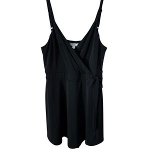 Candies Black Romper Dress Wrap Front Sleeveless Casual Party‎ Size Large Summer